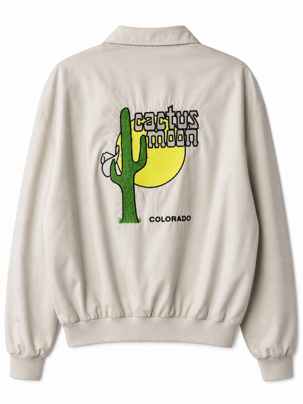 🌵🌙 VINTAGE | Cactus Moon Colorado Bomber Jacket - White - Sz VTG‎ XL